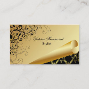 Elegantes Gold u. schwarze Visitenkarte