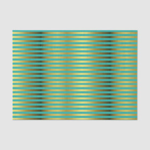 Elegantes Gold- und Aqua-Striptepapier Seidenpapier