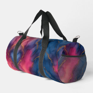 Elegantes Gold und Aquamarines Abstraktes Muster Duffle Bag