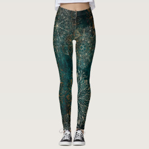 Elegantes Gold und Aquamarines Mandala-Muster Leggings