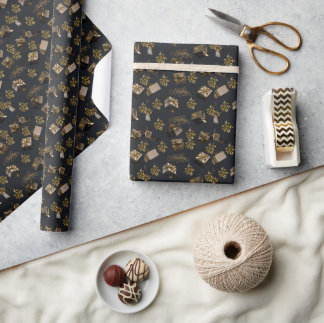 Elegantes Gold- und Black Wrapping Papier Geschenkpapier
