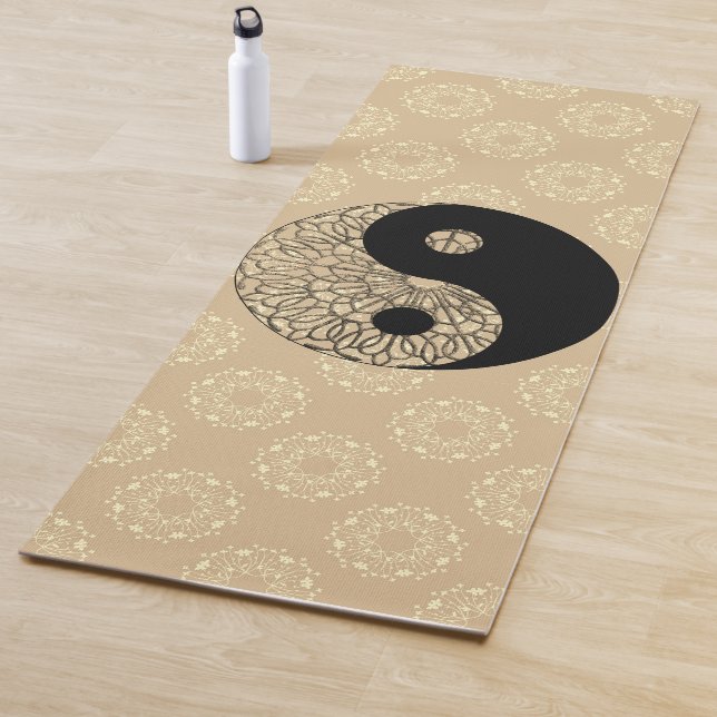 Elegantes Gold und Black Yin Yang Yogamatte (Beispiel)