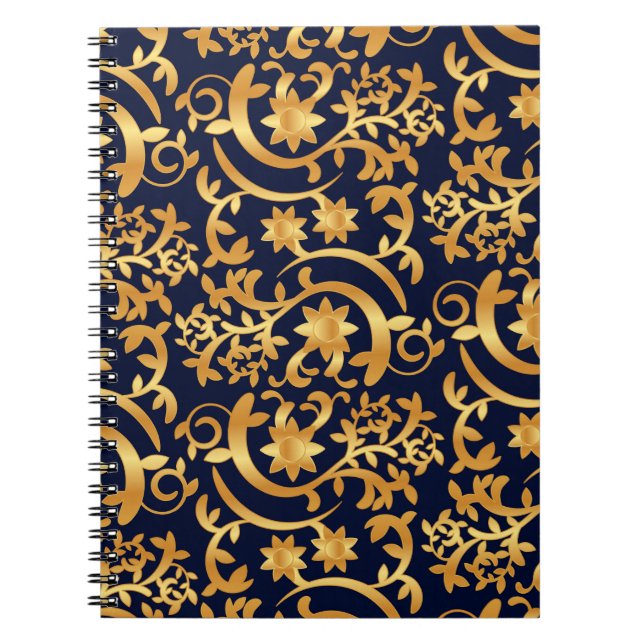 Elegantes Gold und dunkles Navy Notizblock (Vorderseite)