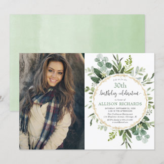 Elegantes Gold und erwachsenes Geburtstags-Foto Einladung