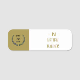 Elegantes Gold- und Grau-Monogramm I Minimalistisc Namensschild