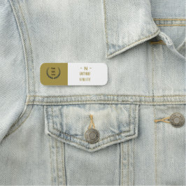 Elegantes Gold- und Grau-Monogramm I Minimalistisc Namensschild