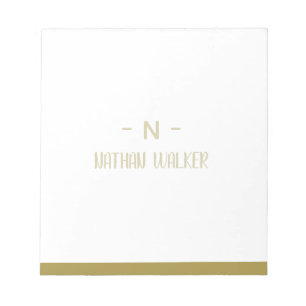 Elegantes Gold- und Grau-Monogramm I Minimalistisc Notizblock
