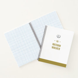 Elegantes Gold- und Grau-Monogramm I Minimalistisc Notizbuch