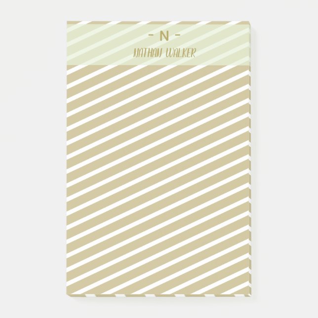 Elegantes Gold- und Grau-Monogramm I Minimalistisc Post-it Klebezettel (Vorderseite)