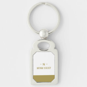 Elegantes Gold- und Grau-Monogramm I Minimalistisc Schlüsselanhänger