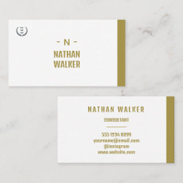 Elegantes Gold- und Grau-Monogramm I Minimalistisc Visitenkarte