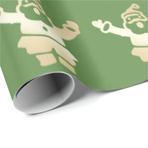 Elegantes Gold und grünes Weihnachtsmuster Geschenkpapier