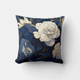 Elegantes Gold und Marineblau Kissen