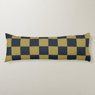 Elegantes Gold- und Navy-Blue-Checkered-Muster Seitenschläferkissen