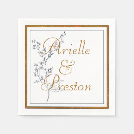 Elegantes Gold und Navy Paper Napkin Serviette