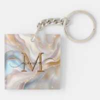 Elegantes Gold- und Perlmutt-Monogramm-Namensschil
