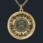 Elegantes Gold und Schwarz 50. Hochzeitstag Vergoldete Kette<br><div class="desc">Elegantes Gold und Schwarz 50. Hochzeitstag</div>