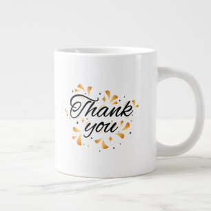 Elegantes Gold und Schwarz Dankeschön Ästhetik Jumbo-Tasse