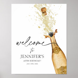 Elegantes Gold- und Schwarz-Geburtstags-Willkommen Poster
