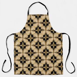Elegantes Gold- und Schwarz-Geometrisches Muster Schürze