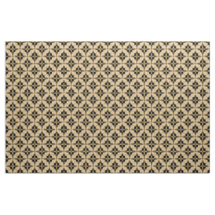 Elegantes Gold- und Schwarz-Geometrisches Muster Stoff