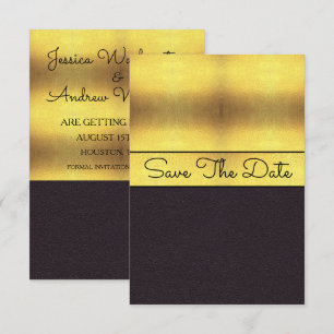 Elegantes Gold und Schwarz Save the Date Einladung