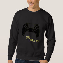 Elegantes Gold- und Schwarz-T-Shirt mit "Let's Pla