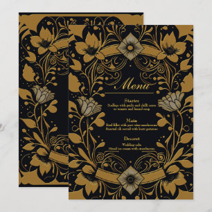 Elegantes Gold und schwarzes Design Menükarte