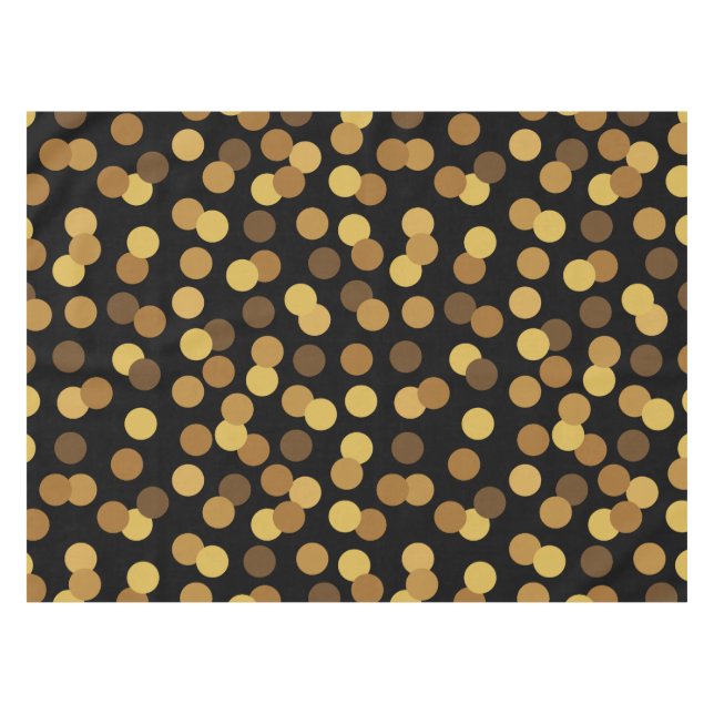 Elegantes Gold und schwarzes Tupfen-Muster Tischdecke (Vorderseite (Horizontal))