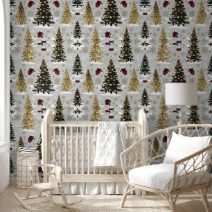 Elegantes Gold und Schwarzes Weihnachtsmuster - Fe Tapete