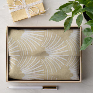 Elegantes Gold- und Weiß Art-Deco-Muster Seidenpapier