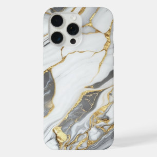 Elegantes Gold und weißer Marmor iPhone 15 Pro Max Hülle