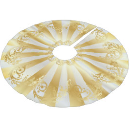 Elegantes Gold und weißes Fleck-Weihnachten Polyester Weihnachtsbaumdecke