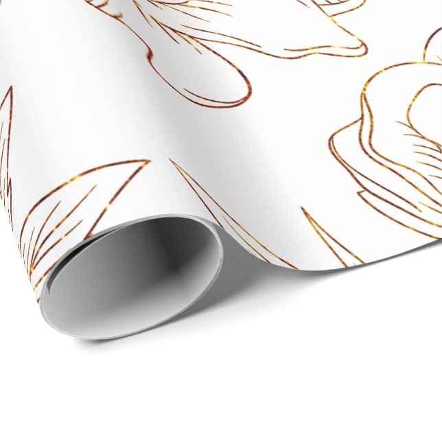 Elegantes Gold und White Wedding Wrapping Paper Geschenkpapier (Rolleneckpunkt)