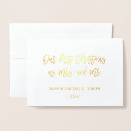 Elegantes Gold Unser erstes Weihnachtsfest Folienkarte