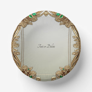 Elegantes Gold Verziert Pappteller