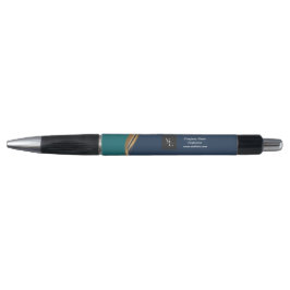 Elegantes Gold Wave Blue Aquamarin mit Business-Lo Kugelschreiber