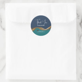 Elegantes Gold Wave Blue & Aquamarines Logo Vielen Runder Aufkleber