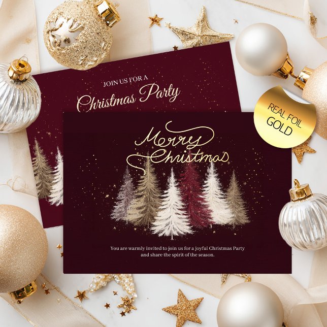 Elegantes Gold Weihnachts-Party Folieneinladung (Von Creator hochgeladen)
