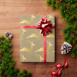 Elegantes Gold Weihnachtsbaum-Muster Geschenkpapier