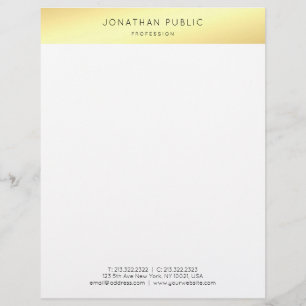 Elegantes Gold Weiß Minimalistisches Modernes Prof Briefbogen