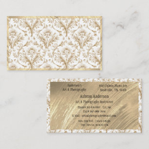 Elegantes Gold Weiß Toile Visitenkarte