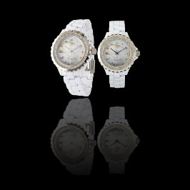 Elegantes Gold Weißes Imitat Marmordekor Armbanduhr