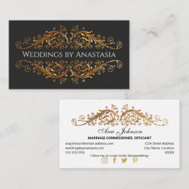 Elegantes Gold Wirbel Schwarzes Glühen Visitenkarte