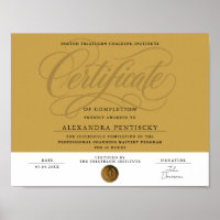Elegantes Gold-Zertifikat für Vollendung und Leist