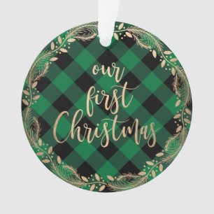Elegantes Gold zu unseren ersten Weihnachten als M Ornament