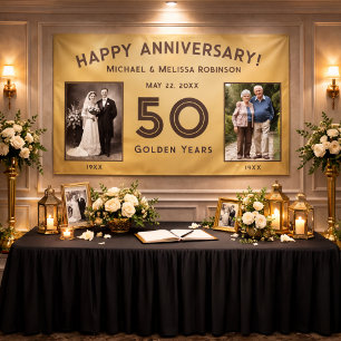 Elegantes Gold zur 50. Hochzeitsjubiläum Banner