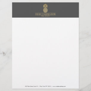 Elegantes Goldananas-Logo auf Grau Briefkopf