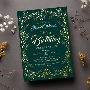 Elegantes Goldblatt  Folieneinladung