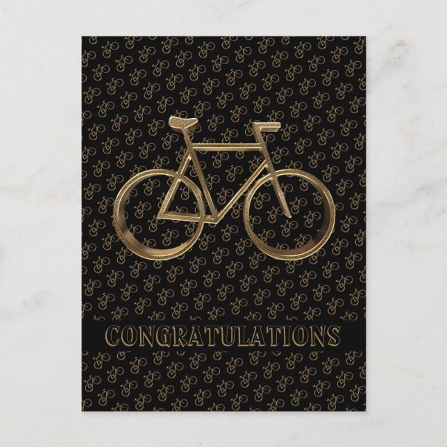 Elegantes Golden Bike Radfahren Postkarte (Vorderseite)